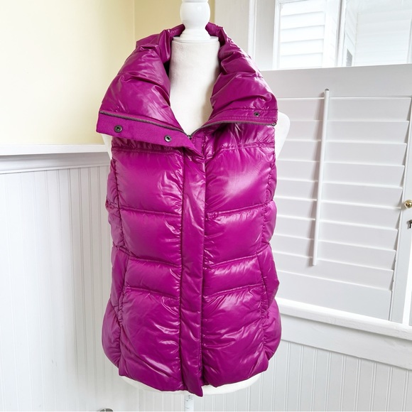 Coatology Jackets & Blazers - Coatology New York Shiny Magenta Contrast Full Zip Packable Down Puffer Vest